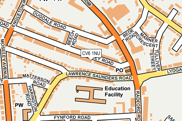 CV6 1NU map - OS OpenMap – Local (Ordnance Survey)