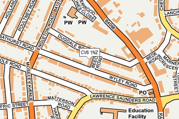 CV6 1NZ map - OS OpenMap – Local (Ordnance Survey)