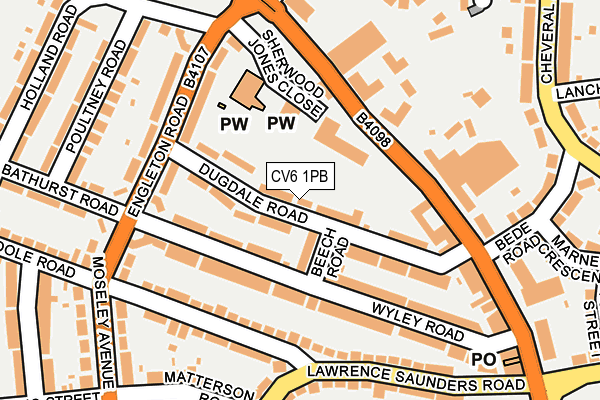 CV6 1PB map - OS OpenMap – Local (Ordnance Survey)