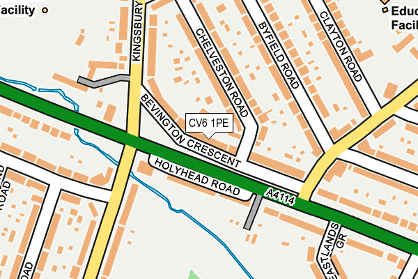 CV6 1PE map - OS OpenMap – Local (Ordnance Survey)