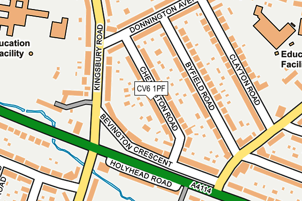 CV6 1PF map - OS OpenMap – Local (Ordnance Survey)