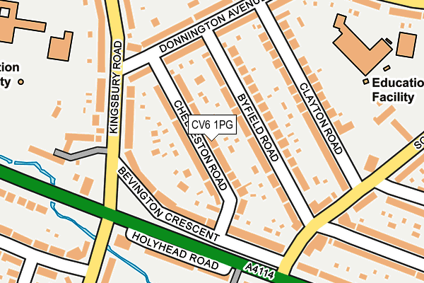 CV6 1PG map - OS OpenMap – Local (Ordnance Survey)