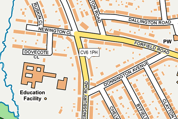 CV6 1PH map - OS OpenMap – Local (Ordnance Survey)