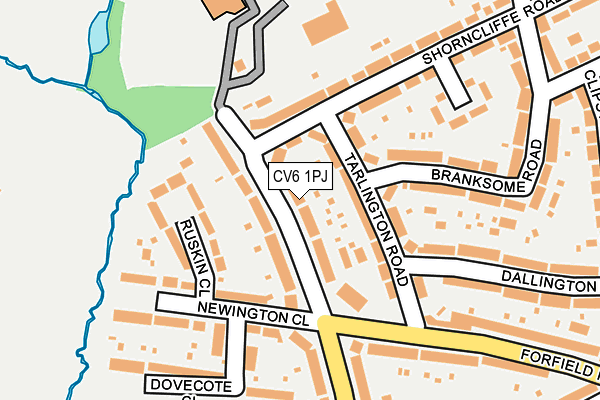 CV6 1PJ map - OS OpenMap – Local (Ordnance Survey)