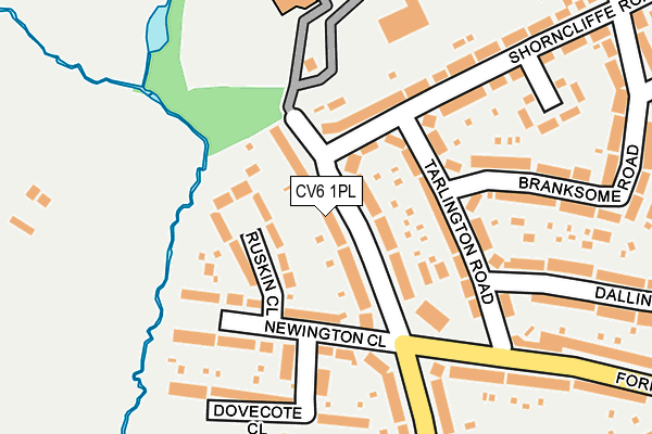CV6 1PL map - OS OpenMap – Local (Ordnance Survey)