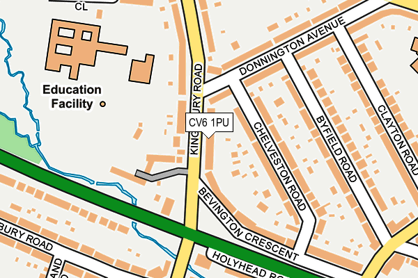 CV6 1PU map - OS OpenMap – Local (Ordnance Survey)