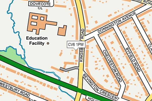 CV6 1PW map - OS OpenMap – Local (Ordnance Survey)