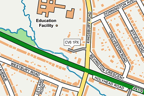 CV6 1PX map - OS OpenMap – Local (Ordnance Survey)