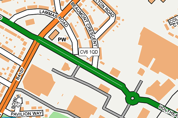 CV6 1QD map - OS OpenMap – Local (Ordnance Survey)