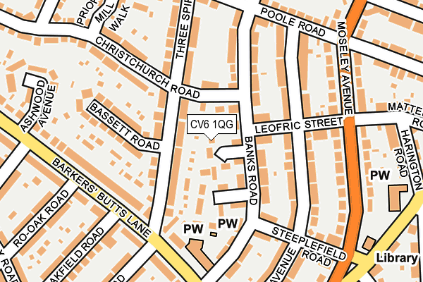 CV6 1QG map - OS OpenMap – Local (Ordnance Survey)