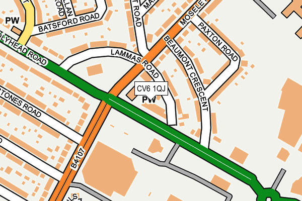 CV6 1QJ map - OS OpenMap – Local (Ordnance Survey)