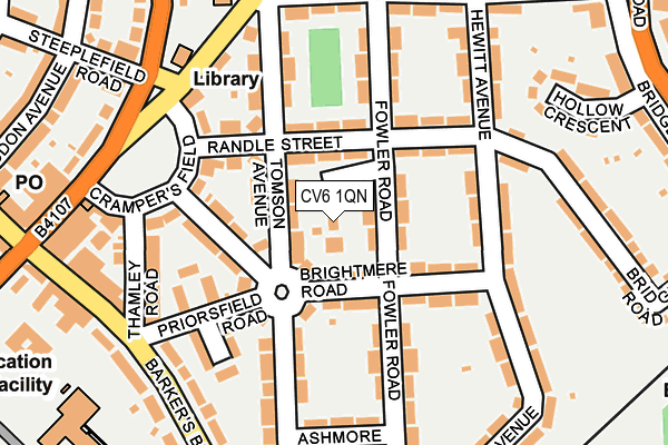 CV6 1QN map - OS OpenMap – Local (Ordnance Survey)