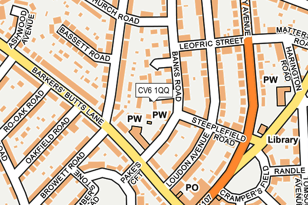 CV6 1QQ map - OS OpenMap – Local (Ordnance Survey)