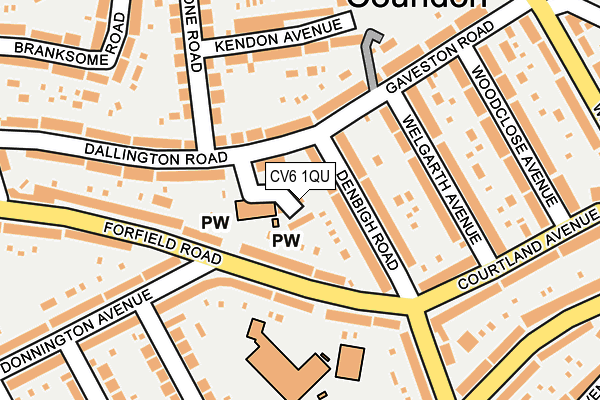 CV6 1QU map - OS OpenMap – Local (Ordnance Survey)