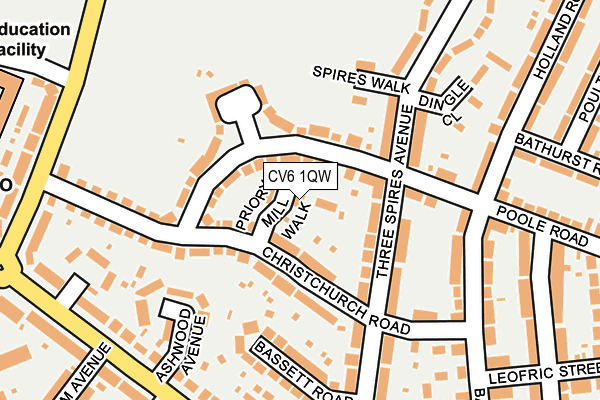 CV6 1QW map - OS OpenMap – Local (Ordnance Survey)