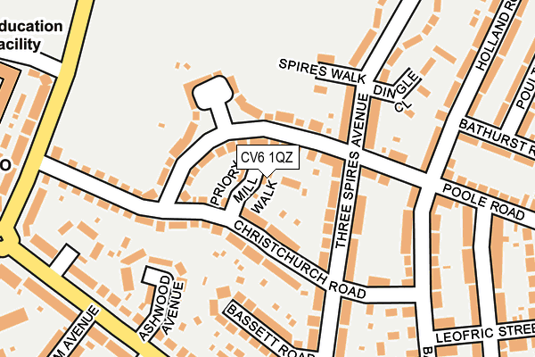 CV6 1QZ map - OS OpenMap – Local (Ordnance Survey)