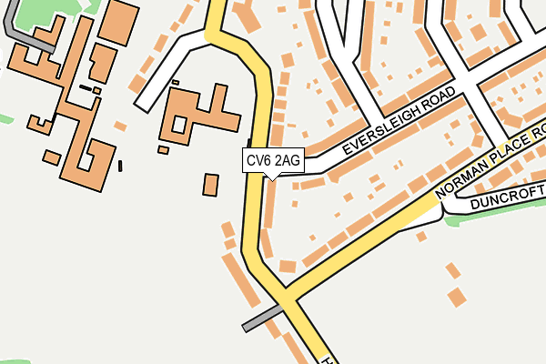 CV6 2AG map - OS OpenMap – Local (Ordnance Survey)