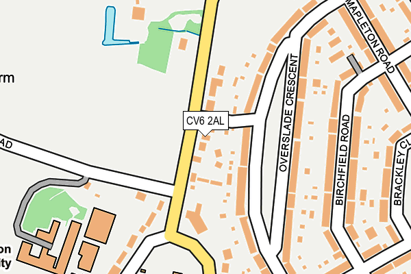 CV6 2AL map - OS OpenMap – Local (Ordnance Survey)