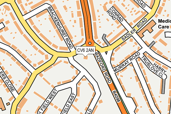 CV6 2AN map - OS OpenMap – Local (Ordnance Survey)