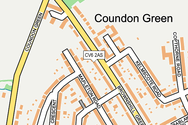 CV6 2AS map - OS OpenMap – Local (Ordnance Survey)