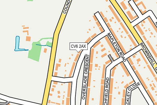CV6 2AX map - OS OpenMap – Local (Ordnance Survey)
