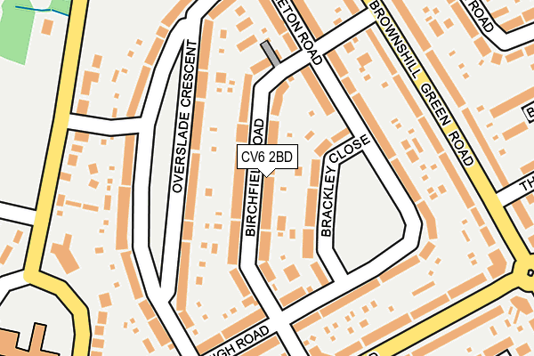 CV6 2BD map - OS OpenMap – Local (Ordnance Survey)
