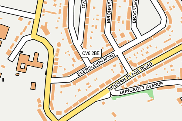 CV6 2BE map - OS OpenMap – Local (Ordnance Survey)