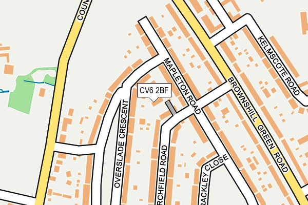 CV6 2BF map - OS OpenMap – Local (Ordnance Survey)