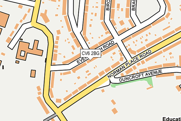 CV6 2BG map - OS OpenMap – Local (Ordnance Survey)