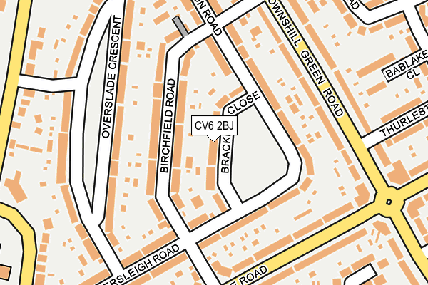 CV6 2BJ map - OS OpenMap – Local (Ordnance Survey)