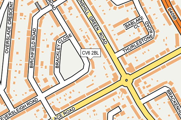 CV6 2BL map - OS OpenMap – Local (Ordnance Survey)