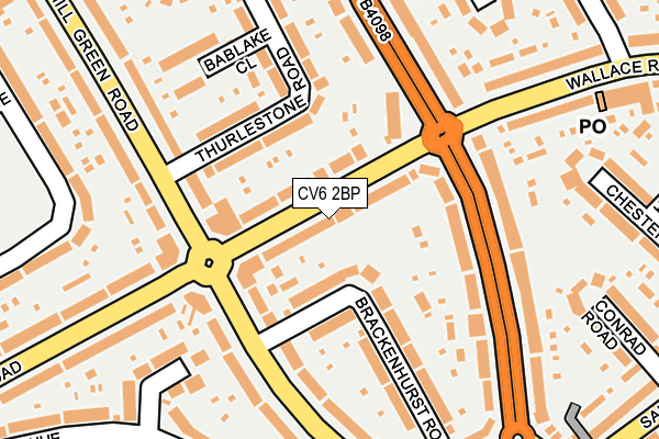CV6 2BP map - OS OpenMap – Local (Ordnance Survey)