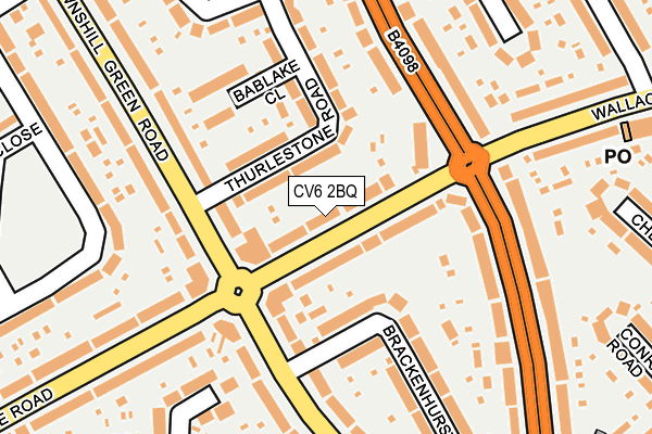 CV6 2BQ map - OS OpenMap – Local (Ordnance Survey)