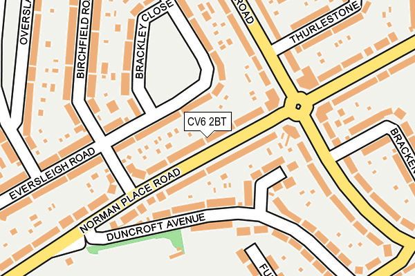 CV6 2BT map - OS OpenMap – Local (Ordnance Survey)