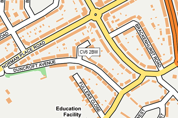 CV6 2BW map - OS OpenMap – Local (Ordnance Survey)