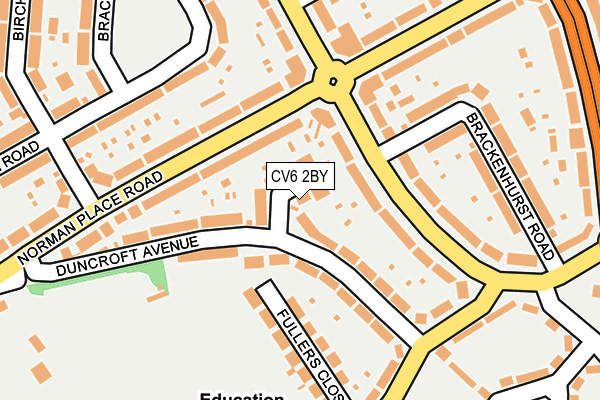 CV6 2BY map - OS OpenMap – Local (Ordnance Survey)