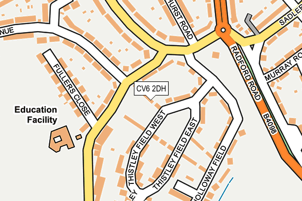 CV6 2DH map - OS OpenMap – Local (Ordnance Survey)