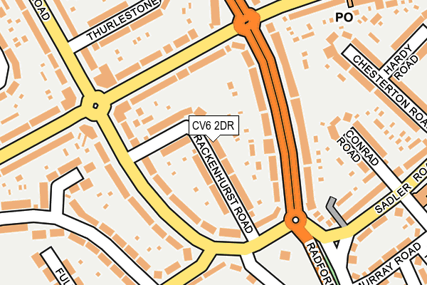 CV6 2DR map - OS OpenMap – Local (Ordnance Survey)