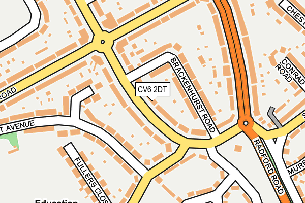 CV6 2DT map - OS OpenMap – Local (Ordnance Survey)