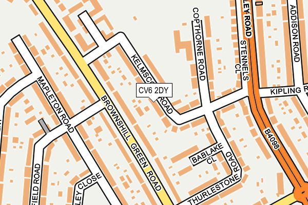 CV6 2DY map - OS OpenMap – Local (Ordnance Survey)