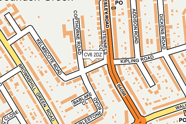 CV6 2DZ map - OS OpenMap – Local (Ordnance Survey)