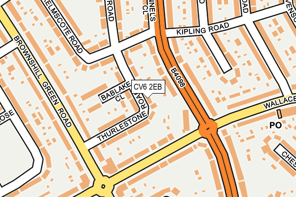 CV6 2EB map - OS OpenMap – Local (Ordnance Survey)