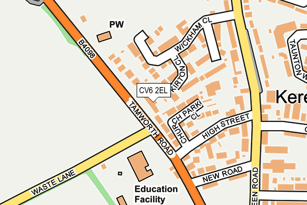 CV6 2EL map - OS OpenMap – Local (Ordnance Survey)