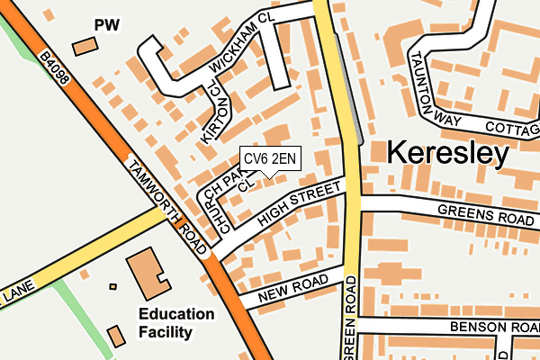 CV6 2EN map - OS OpenMap – Local (Ordnance Survey)