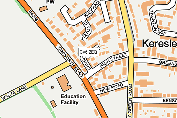 CV6 2EQ map - OS OpenMap – Local (Ordnance Survey)