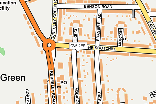 CV6 2ES map - OS OpenMap – Local (Ordnance Survey)
