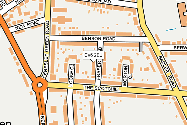 CV6 2EU map - OS OpenMap – Local (Ordnance Survey)