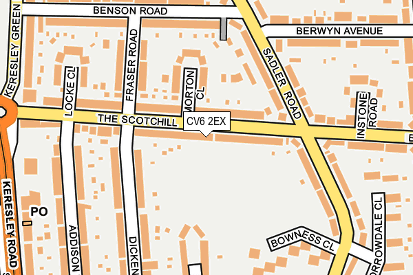 CV6 2EX map - OS OpenMap – Local (Ordnance Survey)