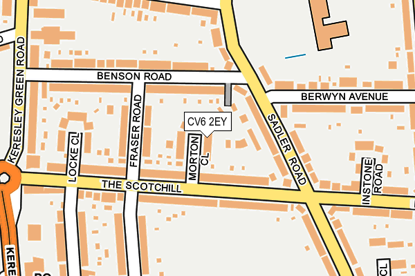 CV6 2EY map - OS OpenMap – Local (Ordnance Survey)