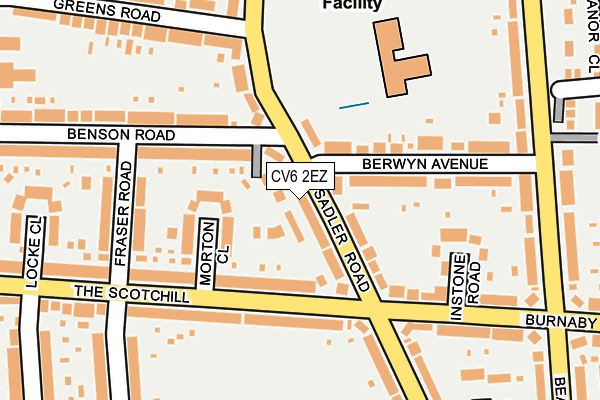 CV6 2EZ map - OS OpenMap – Local (Ordnance Survey)